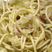 Spaghetti con speck e finocchi